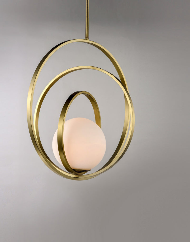 Maxim 26054SWSBR One Light Pendant, Satin Brass