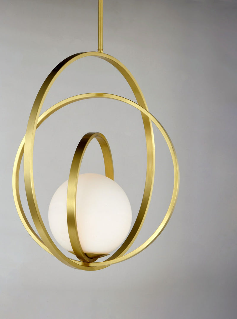 Maxim 26056SWSBR One Light Pendant, Satin Brass