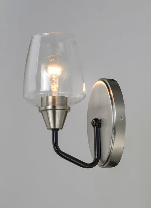 Maxim 26121CLBKSN One Light Wall Sconce, Black / Satin Nickel