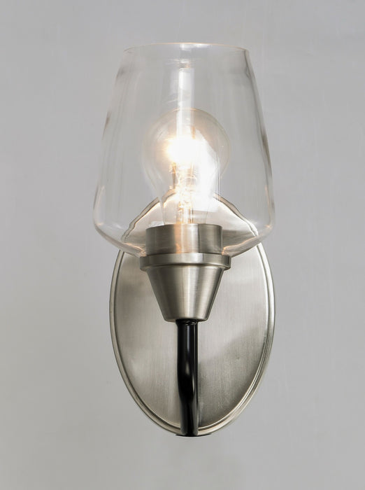 Maxim 26121CLBKSN One Light Wall Sconce, Black / Satin Nickel