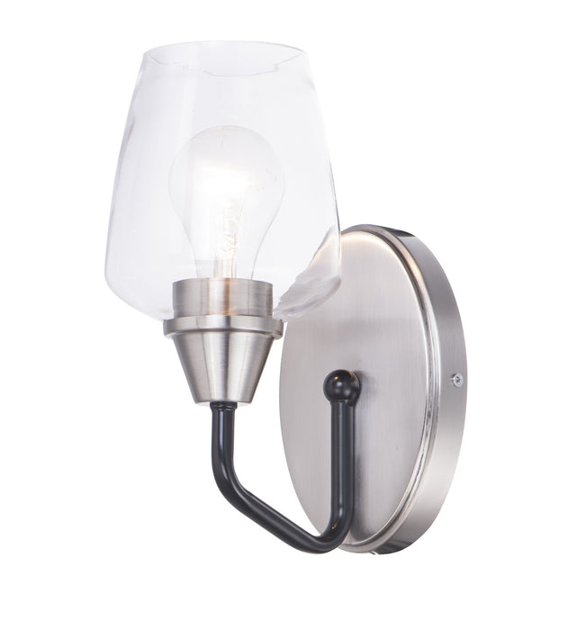 Maxim 26121CLBKSN One Light Wall Sconce, Black / Satin Nickel