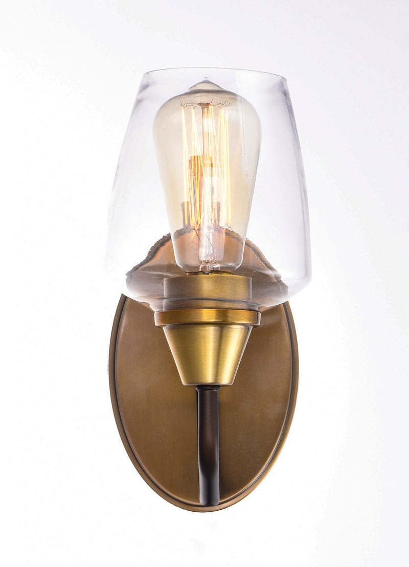 Maxim 26121CLBZAB One Light Wall Sconce, Bronze / Antique Brass