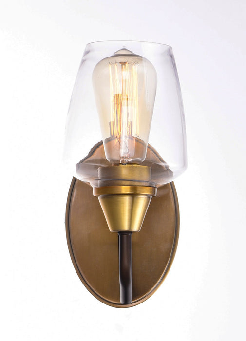 Maxim 26121CLBZAB One Light Wall Sconce, Bronze / Antique Brass