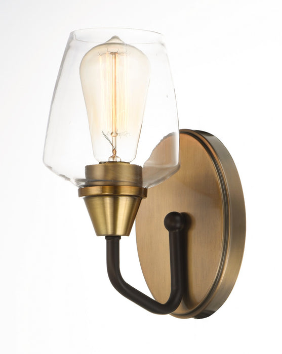 Maxim 26121CLBZAB One Light Wall Sconce, Bronze / Antique Brass