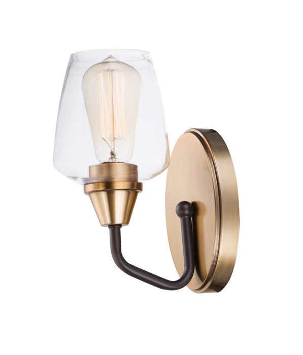 Maxim 26121CLBZAB One Light Wall Sconce, Bronze / Antique Brass