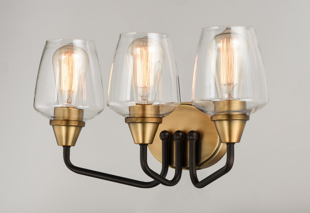 Maxim 26122CLBZAB Three Light Bath Vanity, Bronze / Antique Brass