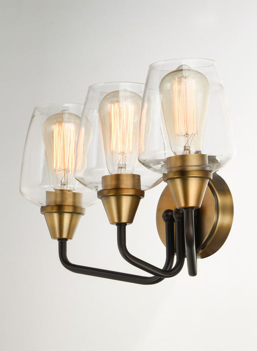 Maxim 26122CLBZAB Three Light Bath Vanity, Bronze / Antique Brass