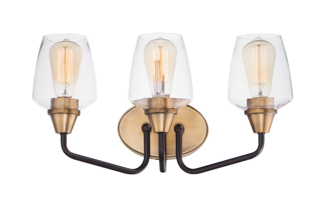 Maxim 26122CLBZAB Three Light Bath Vanity, Bronze / Antique Brass