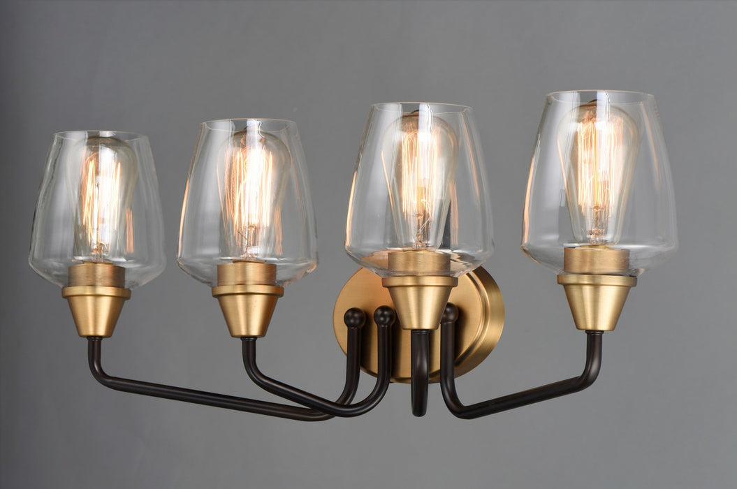 Maxim 26123CLBZAB Four Light Bath Vanity, Bronze / Antique Brass