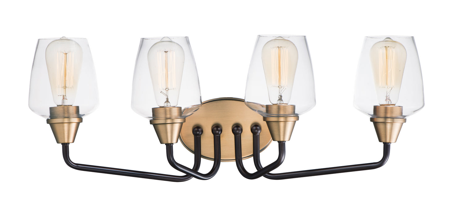 Maxim 26123CLBZAB Four Light Bath Vanity, Bronze / Antique Brass
