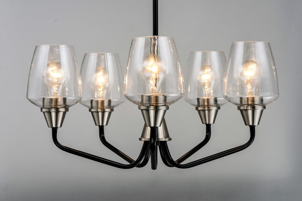 Maxim 26125CLBKSN Five Light Chandelier, Black / Satin Nickel