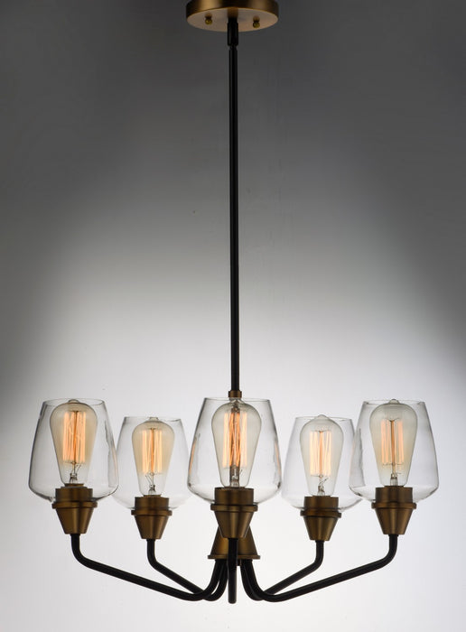 Maxim 26125CLBZAB Five Light Chandelier, Bronze / Antique Brass