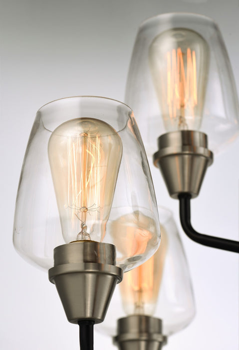 Maxim 26127CLBKSN Nine Light Chandelier, Black / Satin Nickel