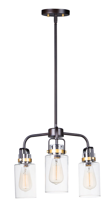 Maxim 30174CLBZGLD Three Light Pendant, Bronze / Gold