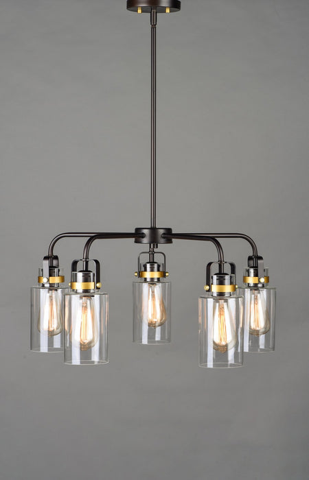 Maxim 30175CLBZGLD Five Light Pendant, Bronze / Gold