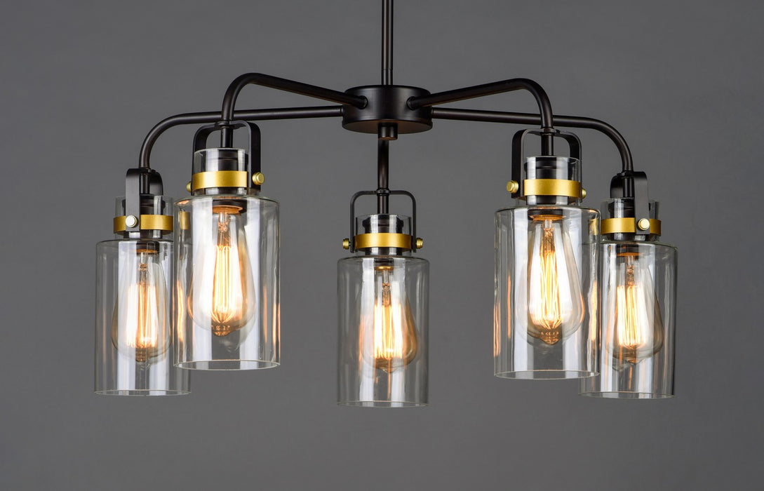 Maxim 30175CLBZGLD Five Light Pendant, Bronze / Gold