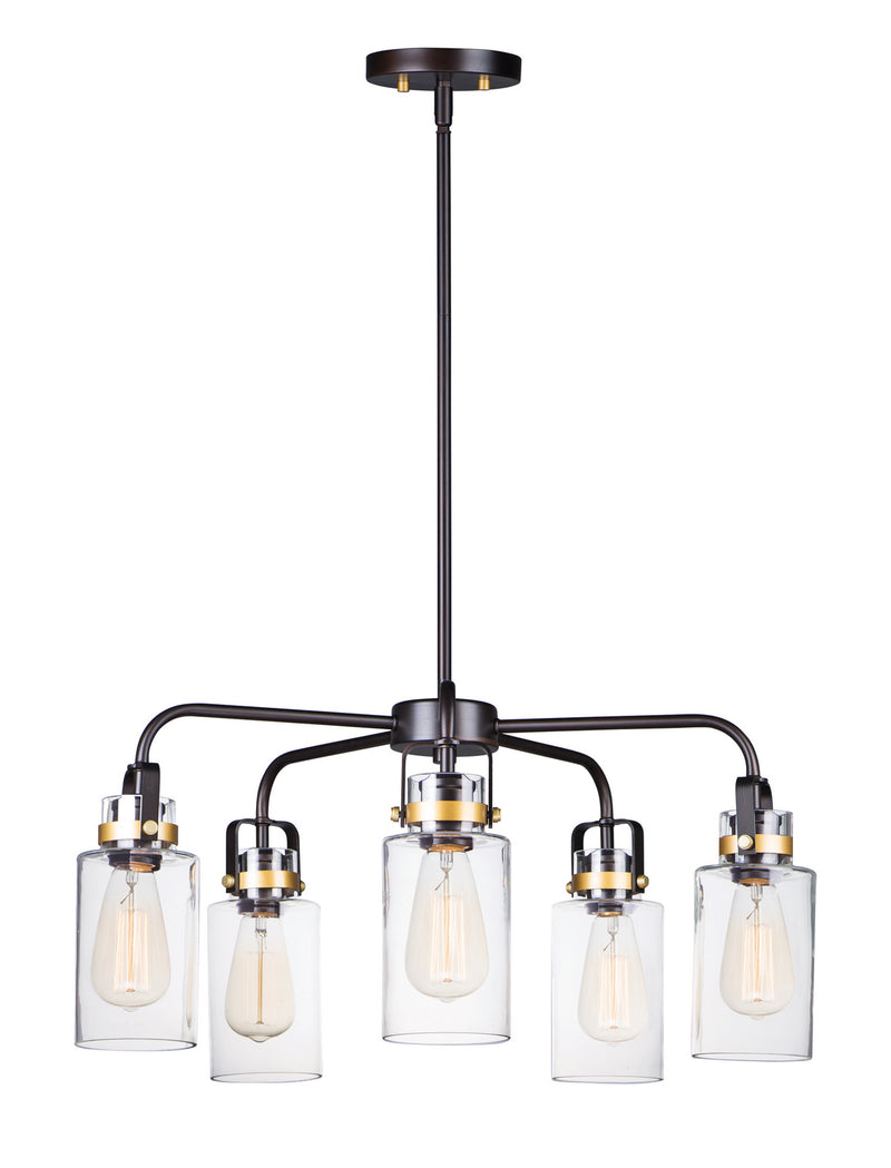 Maxim 30175CLBZGLD Five Light Pendant, Bronze / Gold