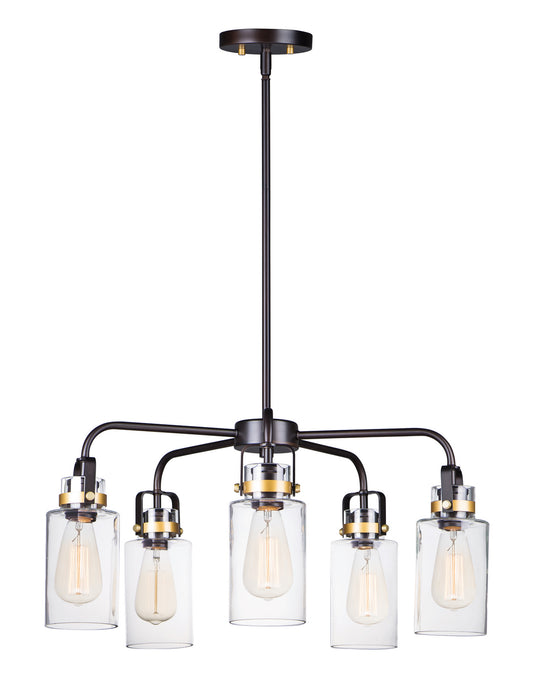 Maxim 30175CLBZGLD Five Light Pendant, Bronze / Gold