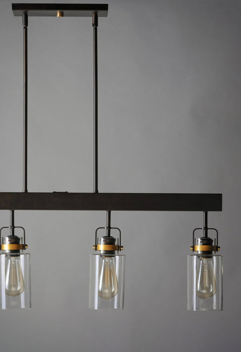 Maxim 30176CLBZGLD Four Light Linear Pendant, Bronze / Gold