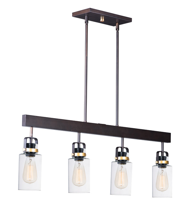 Maxim 30176CLBZGLD Four Light Linear Pendant, Bronze / Gold