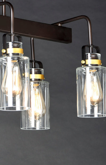 Maxim 30177CLBZGLD Six Light Linear Pendant, Bronze / Gold