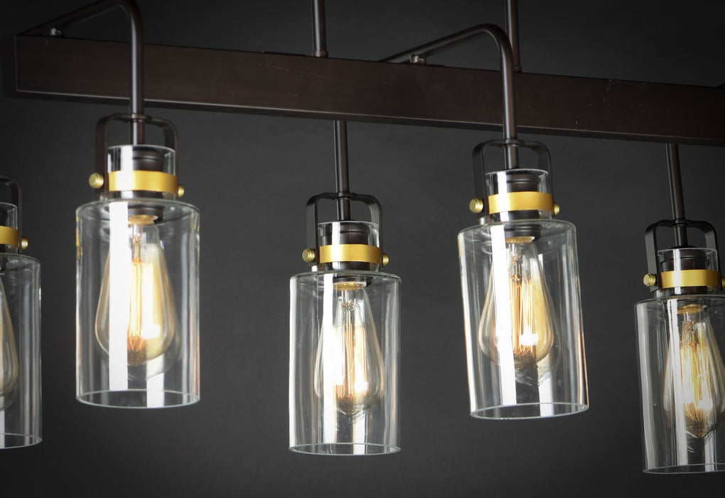 Maxim 30177CLBZGLD Six Light Linear Pendant, Bronze / Gold