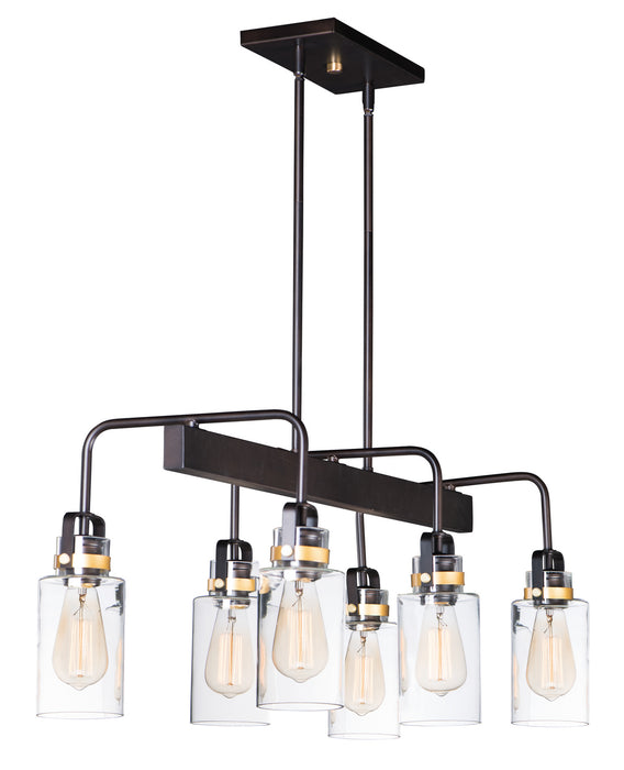 Maxim 30177CLBZGLD Six Light Linear Pendant, Bronze / Gold