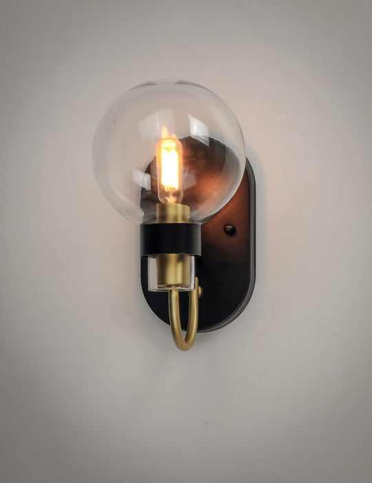 Maxim 30511CLBZSBR One Light Wall Sconce, Bronze / Satin Brass