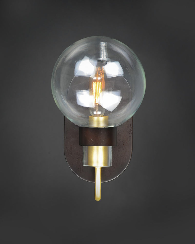 Maxim 30511CLBZSBR One Light Wall Sconce, Bronze / Satin Brass