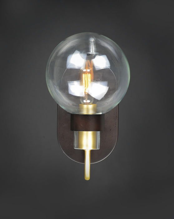 Maxim 30511CLBZSBR One Light Wall Sconce, Bronze / Satin Brass