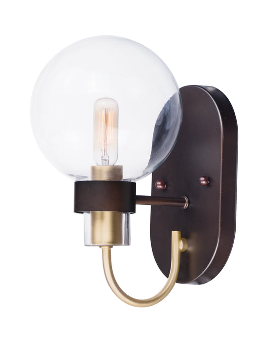 Maxim 30511CLBZSBR One Light Wall Sconce, Bronze / Satin Brass