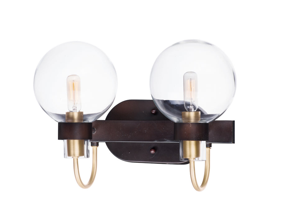 Maxim 30512CLBZSBR Two Light Bath Vanity, Bronze / Satin Brass