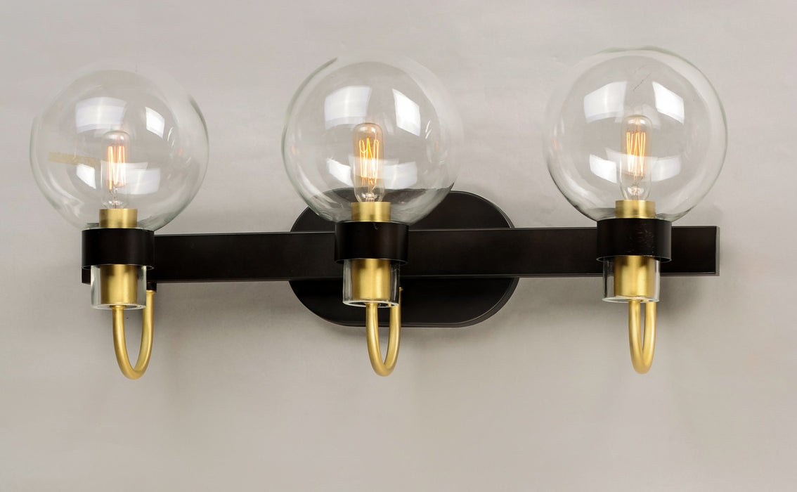 Maxim 30513CLBZSBR Three Light Bath Vanity, Bronze / Satin Brass