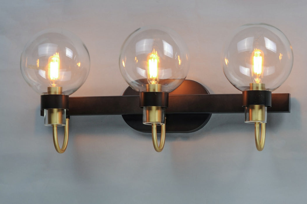 Maxim 30513CLBZSBR Three Light Bath Vanity, Bronze / Satin Brass