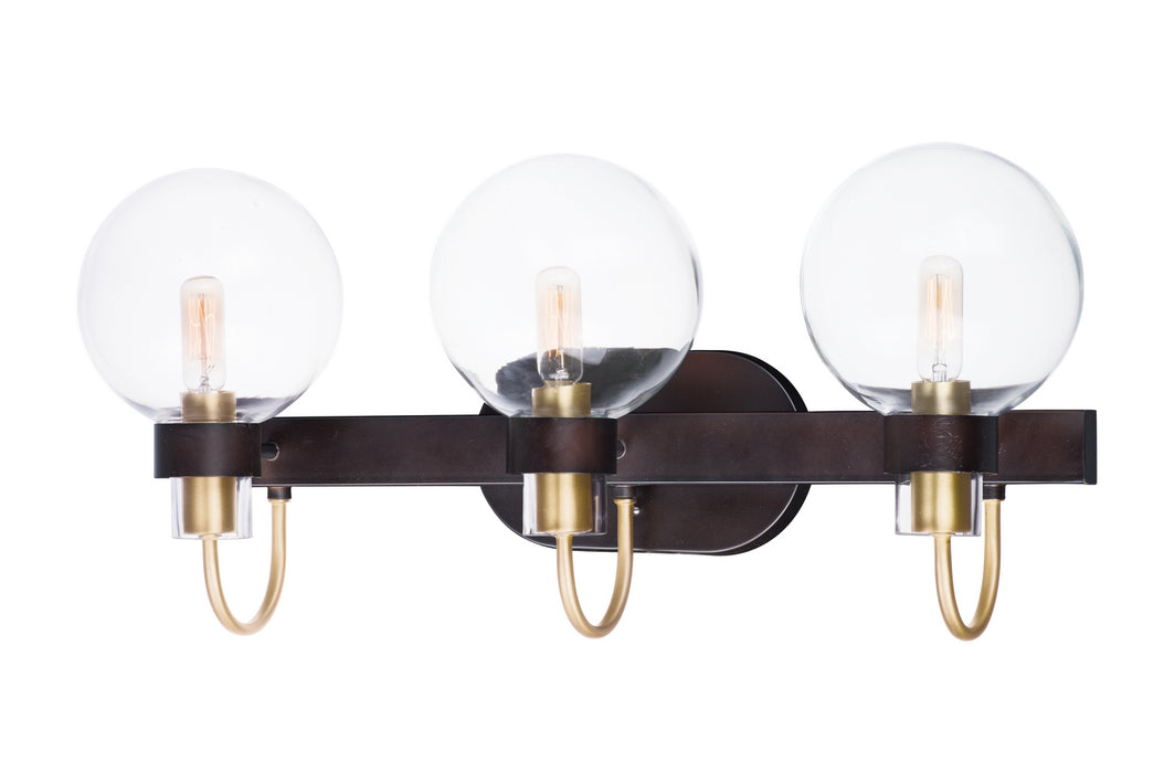Maxim 30513CLBZSBR Three Light Bath Vanity, Bronze / Satin Brass