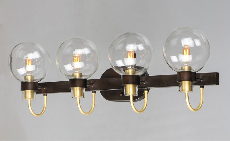 Maxim 30514CLBZSBR Four Light Bath Vanity, Bronze / Satin Brass