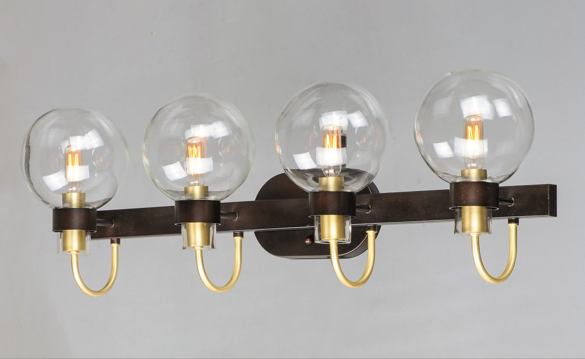 Maxim 30514CLBZSBR Four Light Bath Vanity, Bronze / Satin Brass