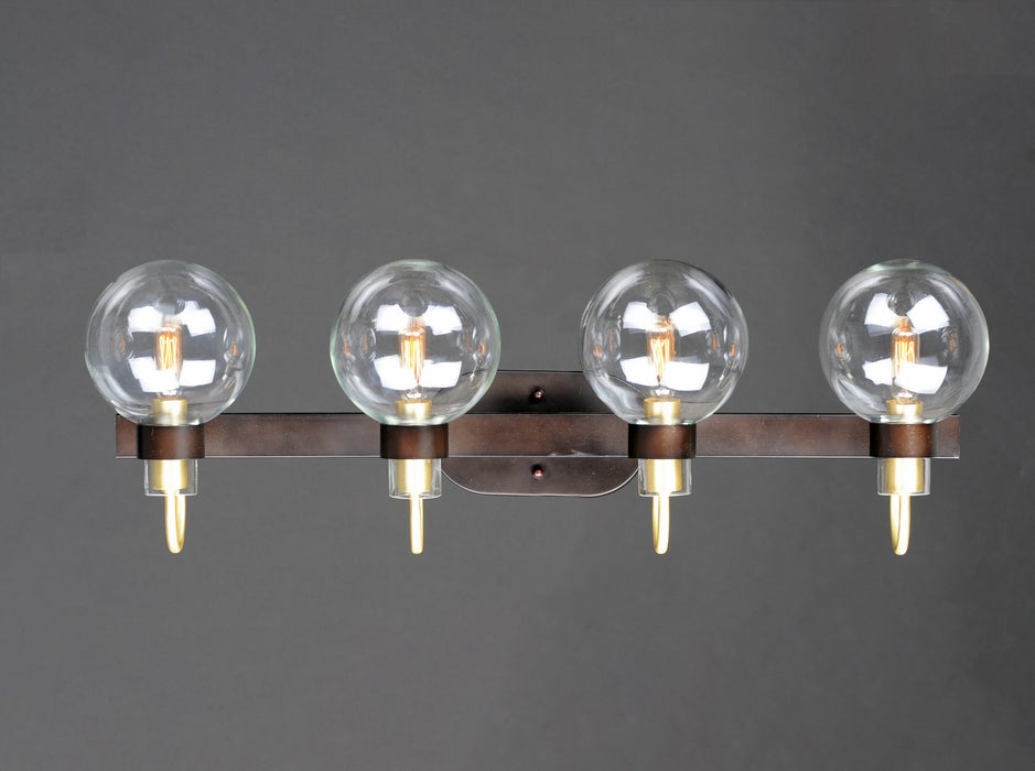 Maxim 30514CLBZSBR Four Light Bath Vanity, Bronze / Satin Brass