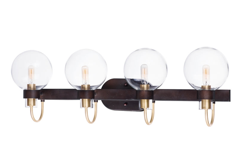 Maxim 30514CLBZSBR Four Light Bath Vanity, Bronze / Satin Brass