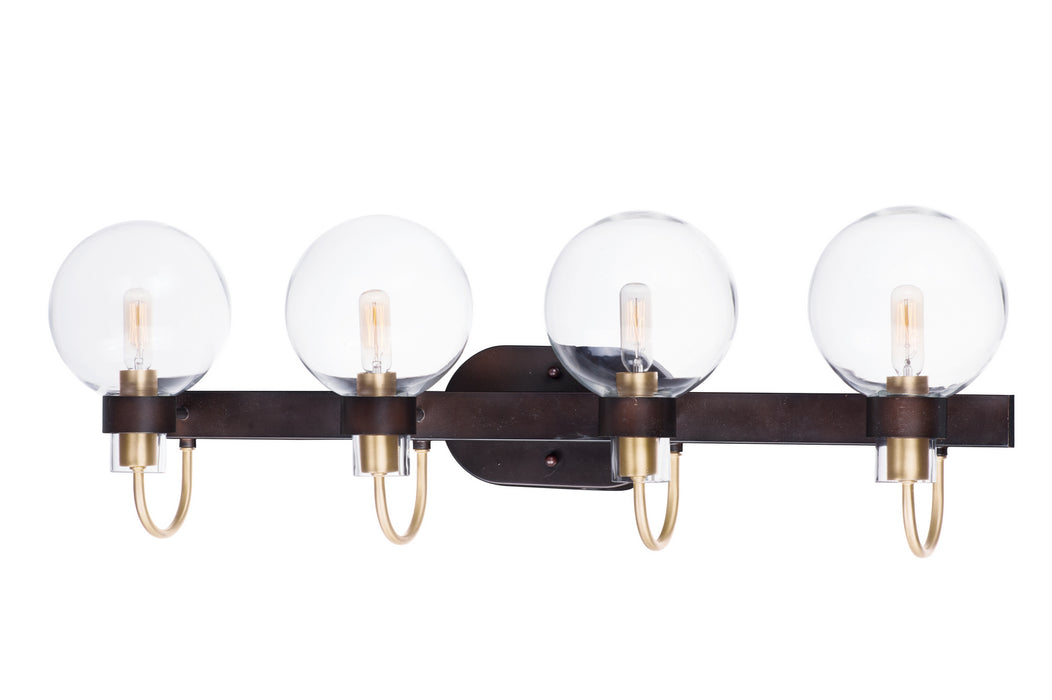 Maxim 30514CLBZSBR Four Light Bath Vanity, Bronze / Satin Brass