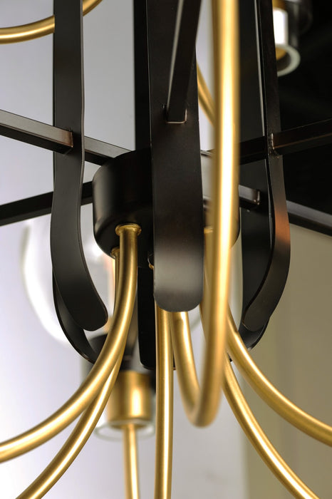 Maxim 30516CLBZSBR Five Light Chandelier, Bronze / Satin Brass
