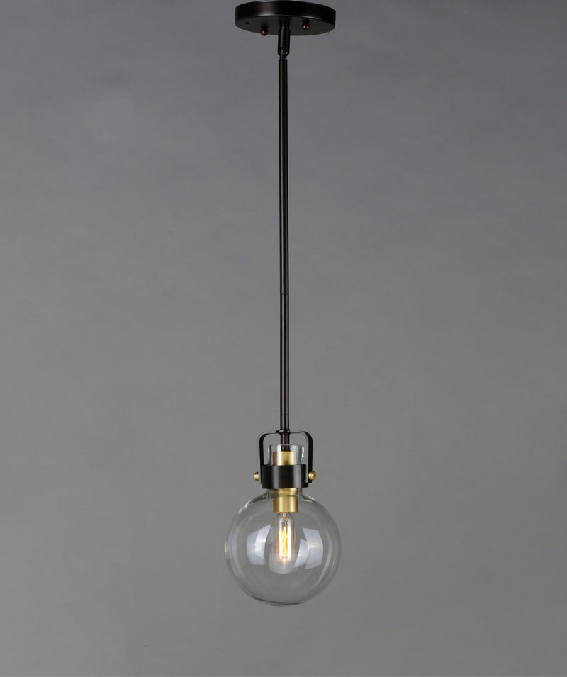 Maxim 90510CLBZSBR One Light Mini Pendant, Bronze / Satin Brass