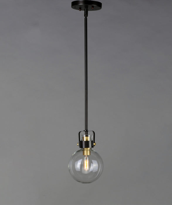 Maxim 90510CLBZSBR One Light Mini Pendant, Bronze / Satin Brass