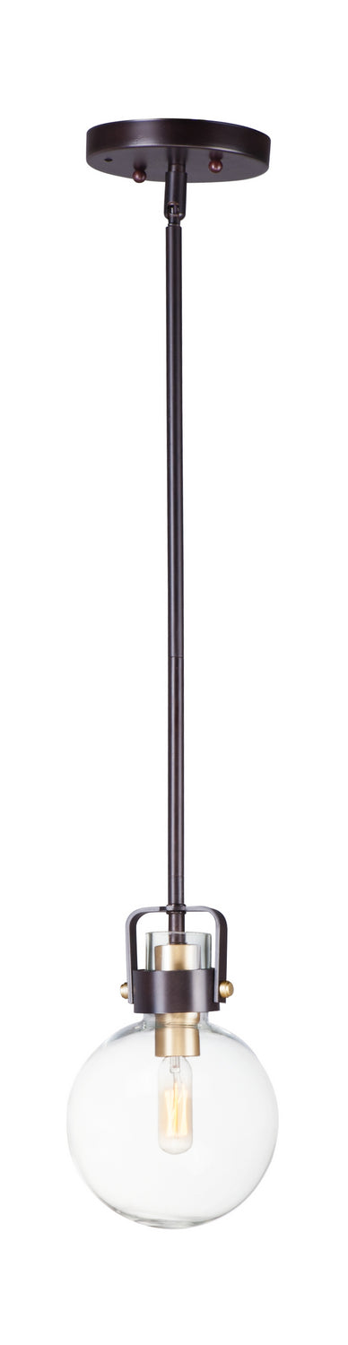 Maxim 90510CLBZSBR One Light Mini Pendant, Bronze / Satin Brass