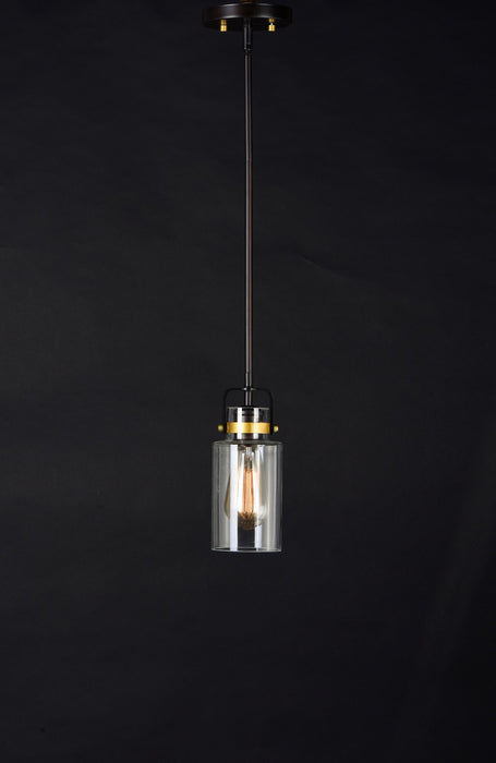 Maxim 91070CLBZGLD One Light Pendant, Bronze / Gold