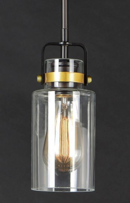 Maxim 91070CLBZGLD One Light Pendant, Bronze / Gold