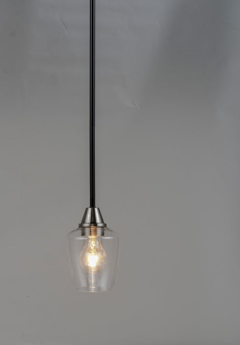 Maxim 96120CLBKSN One Light Mini Pendant, Black / Satin Nickel