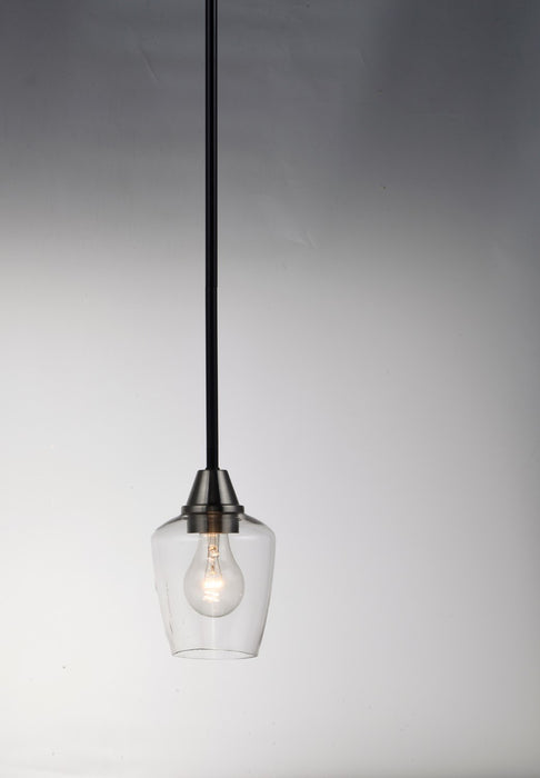 Maxim 96120CLBKSN One Light Mini Pendant, Black / Satin Nickel