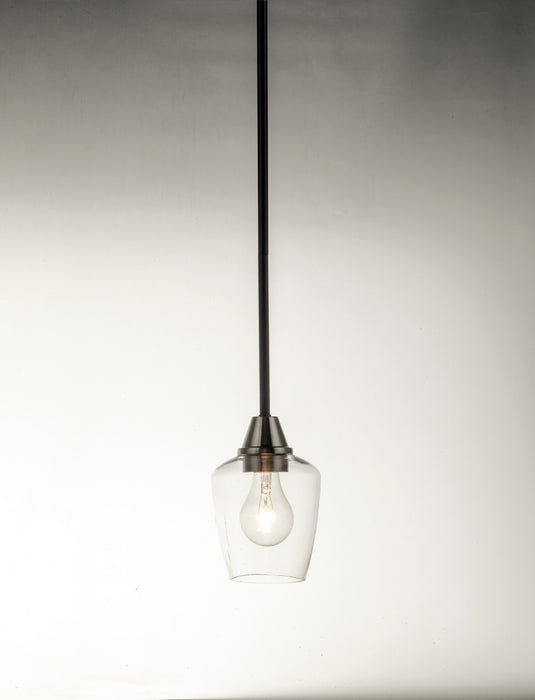 Maxim 96120CLBKSN One Light Mini Pendant, Black / Satin Nickel