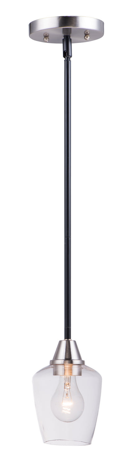 Maxim 96120CLBKSN One Light Mini Pendant, Black / Satin Nickel